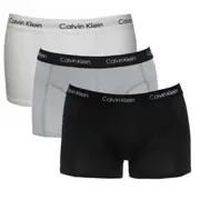 Calvin Klein Men's Underwear Cotton Stretch Trunk 3 Pack - Black/Grey/White