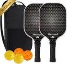 Premium Checkered Pickleball Set: 2 Fiberglass Paddles, 4 Balls & Case!