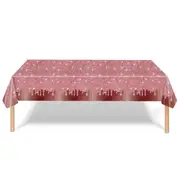3PCS Rose Gold Disposable PE Tablecloths Waterproof Party Background Cloth Set