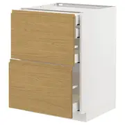 METOD / MAXIMERA base cb 2 frnts/2 low/1 md/1 hi drw, white/Voxtorp oak effect, 60x60x80 cm