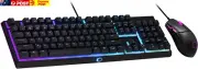 Masterset MS110 RGB Mem-Chanical Keyboard & Gaming Mouse Combo Set - Black - MS-