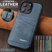 For iPhone 16 16e 15 14 13 12 11 Pro Max Magnetic Case Leather Wallet Card Cover
