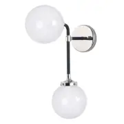 Maxim Lighting Atom 2-Light Sconce, Black/Nickel/White - 24722WTBKPN
