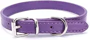 Adjustable Dog Collar Leather Dog Collar Alloy Buckle Dog Collar Fashion Cat and Dog Collar Pet Training Collar Pet Supplies,Purple,51x2.5CM