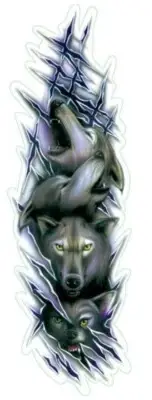 NEW LETHAL THREAT TRIBAL WOLF PACK STICKER 3"x10" LT00434