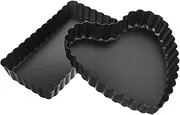 LAPYAPPE Metal Heart Shaped Cake Pan Detachable Bottom Small Cake Pan Flan Molds for Baking