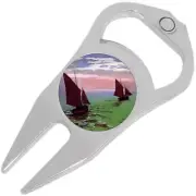 Boats Sailing Golf Ball Marker Divot Repair Tool Bottle Opener