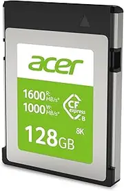 Acer CFE100 128GB Digital Memory Card - CFexpress Card Type B Up to 1600 MB/s Read for Cameras - BL.9BWWA.318