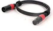 ROBAUN 0.29M-15M Balanced 4-Pin XLR Male to 4-Pin XLR Female Colorful Connectors Extension Cable, Headphone Audio Extension Cable(BK-RD,1 m)