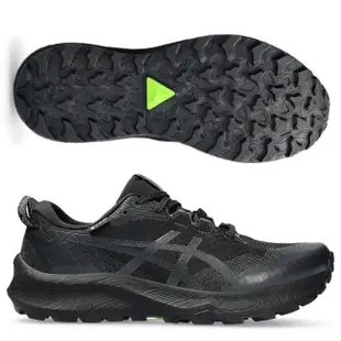 【asics 亞瑟士】GEL-TRABUCO 12 GTX 男款 越野 慢跑鞋 防水(1011B801-001-001 黑綠 黑 健行 GORE-TEX)