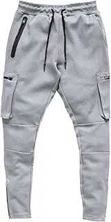 [Generic] Foam Star Zipper Pants Men's Pocket Sports Casual Fitness Trousers Men's Pants Pants Mens