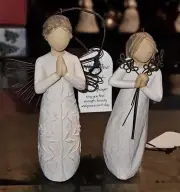 Willow Tree Angel Ornaments "A Tree, A Prayer" And "Friendship" Susan Lordi