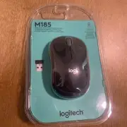 *READ* NEW Logitech M185 Wireless Mouse 2.4 GHz with USB Receiver 1000 DPI Black