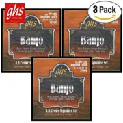 3-PACK GHS PF135 JD Crowe Signature 5-String Stainless Steel Banjo Strings