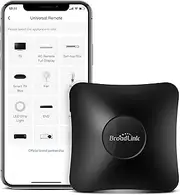 Broadlink RM4 pro Smart Remote Control Hub Wi-Fi IR/RF Blaster for Smart Home Automation, TV, Curtain, Shades Remote, Works with Alexa, Google Assistant, IFTTT, Black
