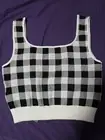 NWOT Shein Plaid Knit Crop Top Size Large