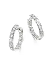 Bloomingdale's Fine Collection Diamond Oval Inside Out Hoop Earrings in 14K White Gold, 2.0 ct. t. w.