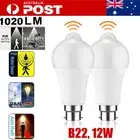 LED Smart Motion Light Bulbs B22 PIR Light Sensor Bulb 12W White Auto On/Off AU