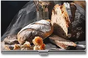 [LKHDS] Slim Aluminum Alloy Business Card Holder Bread in Bakery Pocket Business Card Case Portable Business Card Wallet Business Card Holders Handheld Card Box for Women Men, style, One size