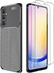 [Electro-weideworld] Case for Samsung Galaxy A25 5G + [2 Pack] Screen Protector, Shock-Absorption Flexible Silicone Protective Cover Phone Case for Samsung Galaxy A25 5G