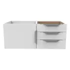 Alpine 35" White Wood Floating Vanity Base/Brushed Nickel Handles