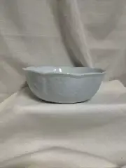LENOX Butterfly Meadow Sky 9" Round Serving Bowl, Light Blue/Embossed No Box
