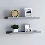 Grey Wall Mounted Frame Ledge Shelf Set of 2 Medium Size Home Decor