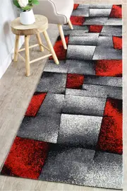 Medieval Faudal Grey Red Runner Rug