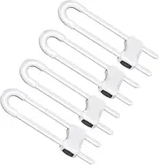 ULDIGI 4 Pcs Safety Cabinet Locks: Sliding Adjustable U Shaped Childproof Latches for Knobs Handles Drawers Cupboards Closets Fridge