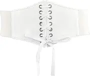 [FANGXIN] Waist Corset for Women Retro Elastic Lace-up Wide Waist Cinch Belt Waspie Belt for Dresses