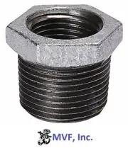 2" MNPT x 1-1/2" FNPT Hex Reducing Bushing HDG Malleable Iron MI12090841GMI