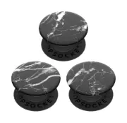 PopSockets PopMinis: Mini Grips for Phones & Tablets (3 Pack) – Black Marble