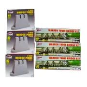 Atlas 81 Bridge Piers & 883 Warren Truss Bridge HO Scale Model Train 6 Piece Lot