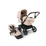 Bugaboo Donkey 5 Mono bassinet and seat pram Desert Taupe sun canopy, Desert Taupe fabrics, black chassis