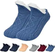 [hwqsad] Truecups Socks, Fleecesox - Fleece-Lined Non-Slip Thermal Slippers Socks, Fleece-Lined, Non-Slip, Cozy