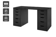 Ovela Alice Filing Drawer Desk (Black)