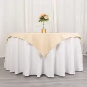 70" x 70" Beige Premium Polyester Square TABLECLOTH Party Events Decorations