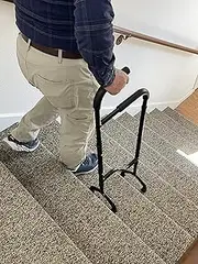 New Stair Climbing Assist Cane Lets You Walk Up and Down Stairs Easily with Less Pain. Perfect Step Helper for Those with Sore HIPS and Knees