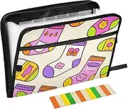 Cute Cartoon Socks Expanding File Folder 13 Pockets A4 Letter Size Expansion File with Zipper Closure Expanding Hanging File Folders for Home Office
