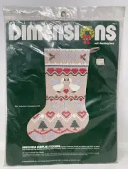 1984 DIMENSIONS 8614 AMERICANA SAMPLER STOCKING CROSS STITCH KIT CHRISTMAS - NEW