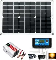 Portable Solar Generator Kit – 300w Solar Inverter, Outdoor Supply | Generator with Pure Sine Wave Inverter, Backup Station for Rv Travel, Home Use, Camping Trips