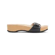 [Balenciaga] Balenciaga-Black Lamb Leather L030 Scholl Sandal-Donna 36 IT