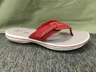 New Women’s Clarks Cloudsteppers Brinkley Jazz Flip Flops in Red size 10