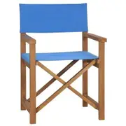 Director's Chair Solid Teak Wood - Blue