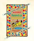 1960s Wonder Bread cowboy horse rodeo Round Up metal tin sign wall hanging