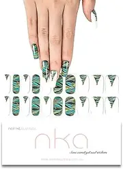 Semi Cured Gel Nail Strips, 20 Gel Nail Stickers Wraps, UV LED Lamp Curing Gel Nail Polish Strip, Xmas Christmas Tree