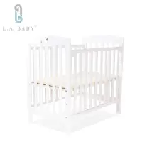 在飛比找momo購物網優惠-【L.A. Baby】佛羅里達嬰兒小床嬰兒床/實木/原木床(