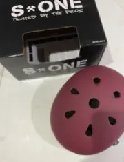S-One Helmet Lifer Maroon Matte With Black Straps