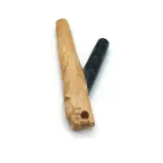 Handmade Peruvian Kuripe - Wood and Natural Stone - Inca Puma Design - Shamanic