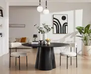 Sora Round Dining Table in Black